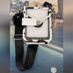 VEGAN Clear & Animal Print Crossbody Bag NWT